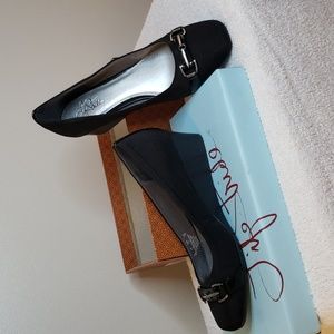 NIB Lifestride Gazette, black wedge, size 9